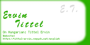 ervin tittel business card